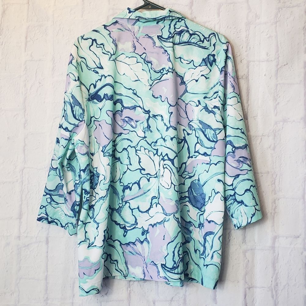 WEEKENDS BY CHICO'S Watercolor ELLA Windbreaker Jacket XL - Picture 6 of 7